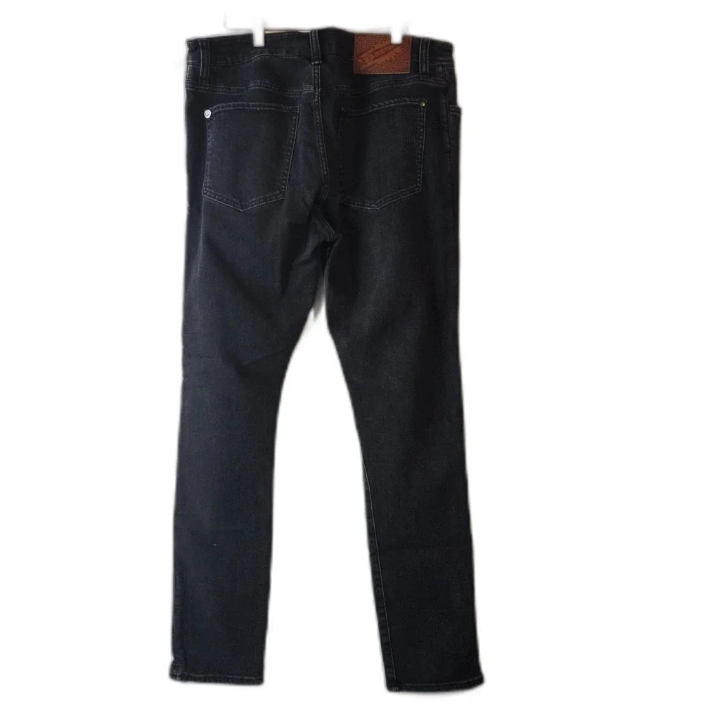 BBC IceCream Jeans Black Wash Slim Straight Fit Sz 34 Running Dog